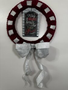 Red and Silver May the Spirit Fill Your Heart Wreath